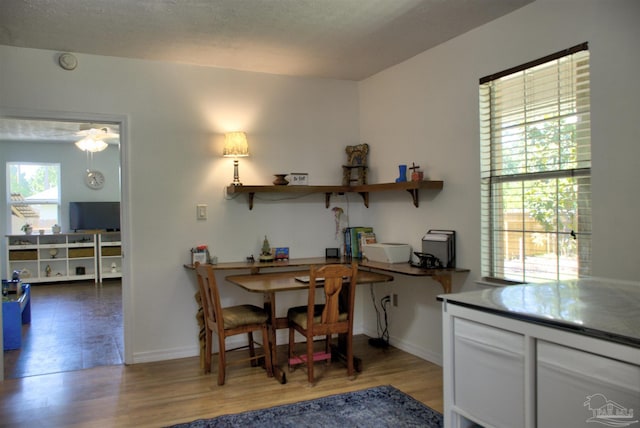 dining room featuring hardwood / wood-style flooring and a healthy amount of sunlight