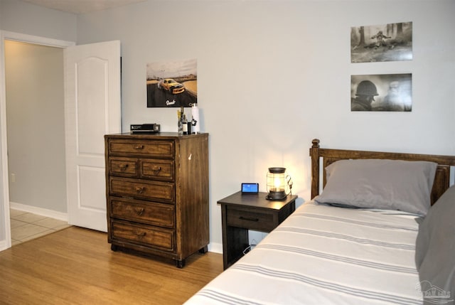 bedroom featuring light hardwood / wood-style floors