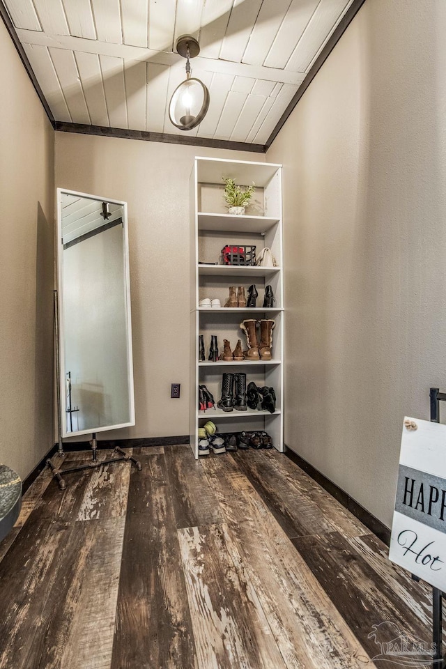 interior space featuring dark wood-type flooring