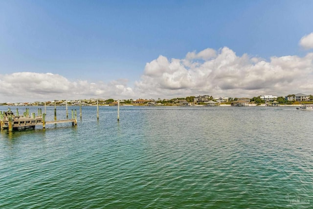 water view featuring a boat dock