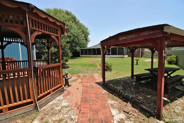 1701 Lighthouse Pointe Dr, Gulf Breeze, FL 32563 - view of yard featuring a gazebo