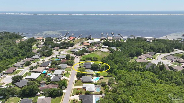 1701 Lighthouse Pointe Dr, Gulf Breeze, FL 32563 - aerial perspective of suburban area with a large body of water