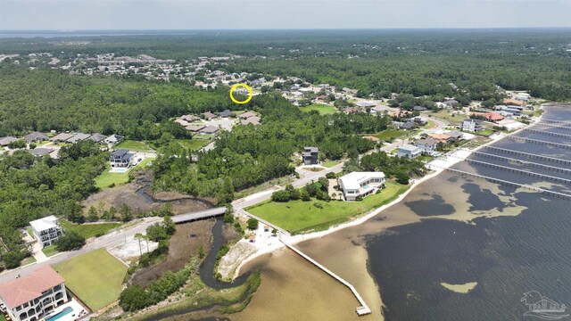 1701 Lighthouse Pointe Dr, Gulf Breeze, FL 32563 - aerial view of property's location with nearby suburban area and a nearby body of water