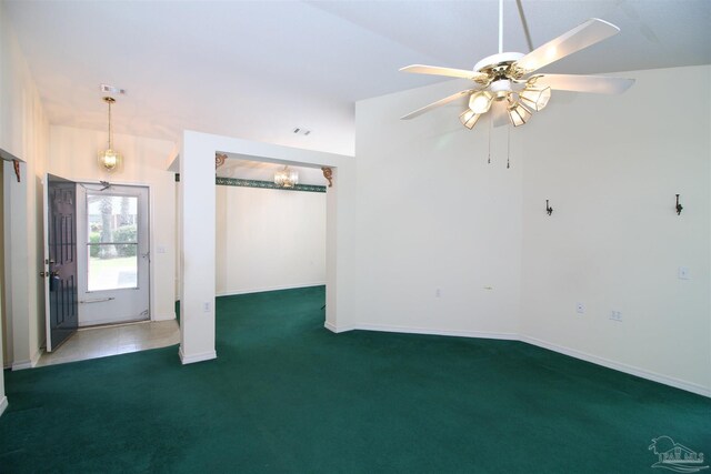1701 Lighthouse Pointe Dr, Gulf Breeze, FL 32563 - unfurnished room featuring carpet, baseboards, and a ceiling fan