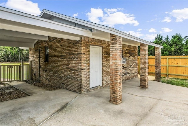 view of patio with fence