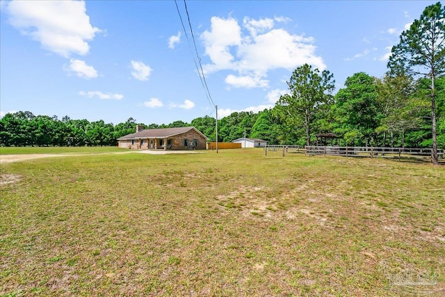view of yard featuring fence