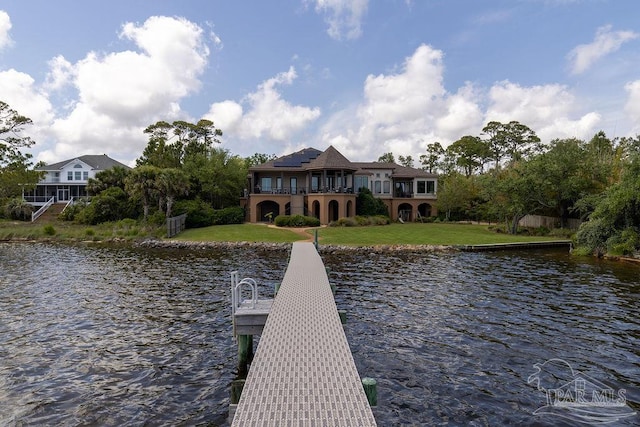 3063 Bay St, Gulf Breeze, FL 32563 - dock area featuring a water view and a yard