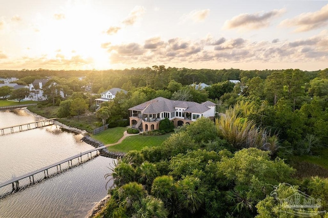 3063 Bay St, Gulf Breeze, FL 32563 - aerial view at dusk of a water view