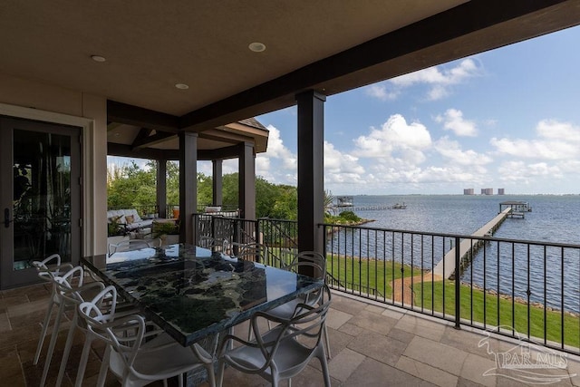3063 Bay St, Gulf Breeze, FL 32563 - view of patio / terrace featuring a water view