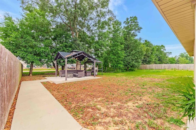5853 Fairlands Rd, Milton, FL 32583 - view of yard with a gazebo, a patio area, and outdoor lounge area