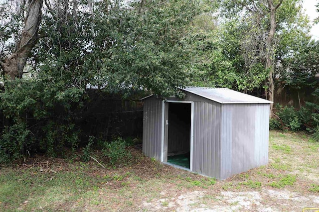 view of shed