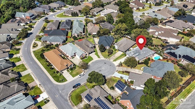 drone / aerial view with a residential view