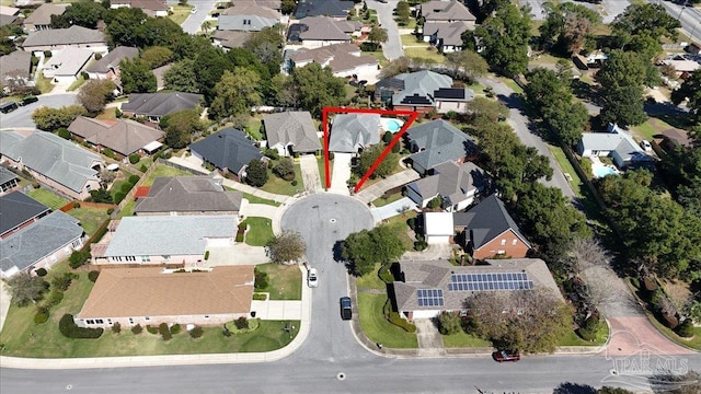 drone / aerial view featuring a residential view