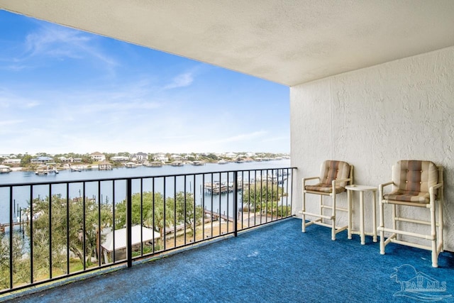 balcony with a water view