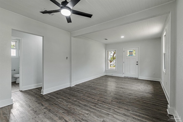 214 Thayer Ave, Pensacola, FL 32507 - interior space featuring dark wood-style floors, baseboards, and ceiling fan