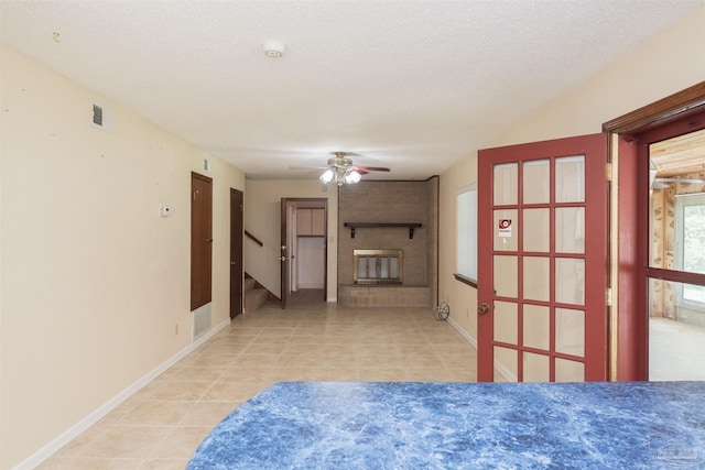 interior space featuring a textured ceiling