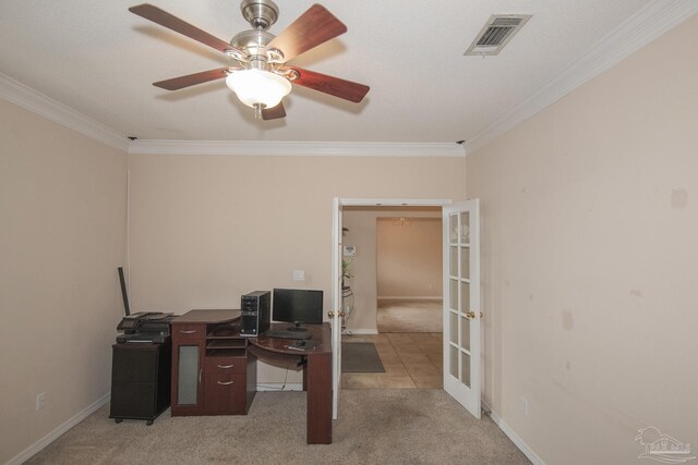 carpeted home office featuring plenty of natural light