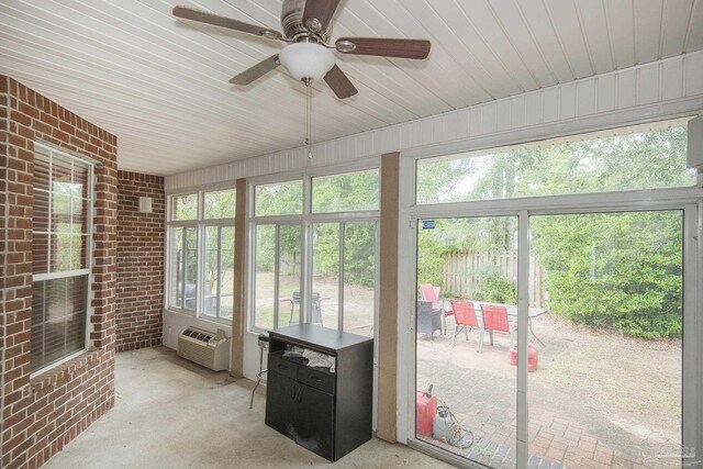 exterior space with ceiling fan and french doors