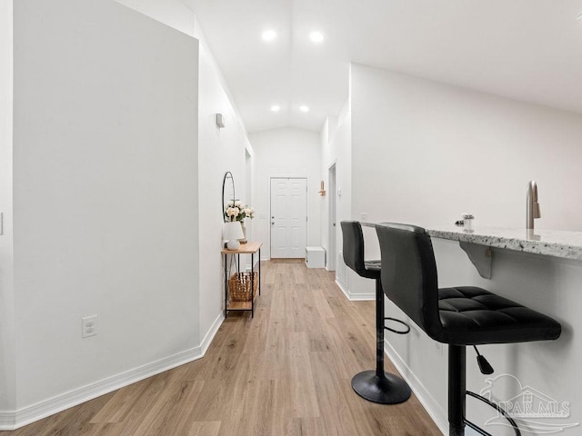 office area featuring light hardwood / wood-style flooring