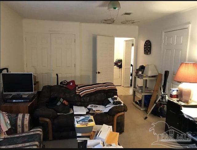1790 Abercrombie Rd, Gulf Breeze, FL 32563 - living room featuring light colored carpet