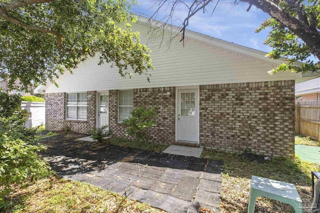 view of front of home with a patio area