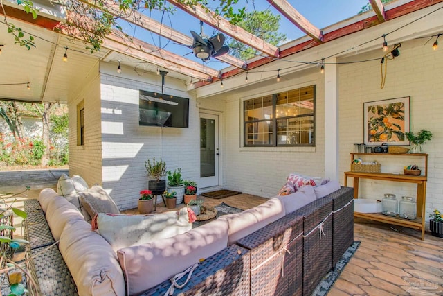 view of patio / terrace featuring an outdoor hangout area