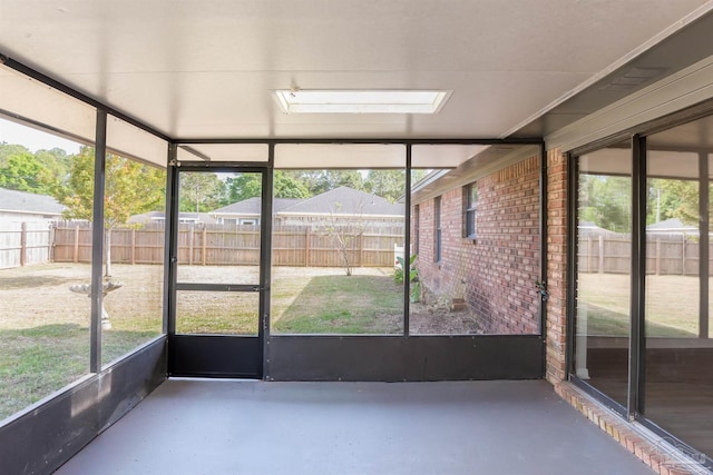 10104 Clearsound Dr, Pensacola, FL 32506 - unfurnished sunroom featuring a skylight