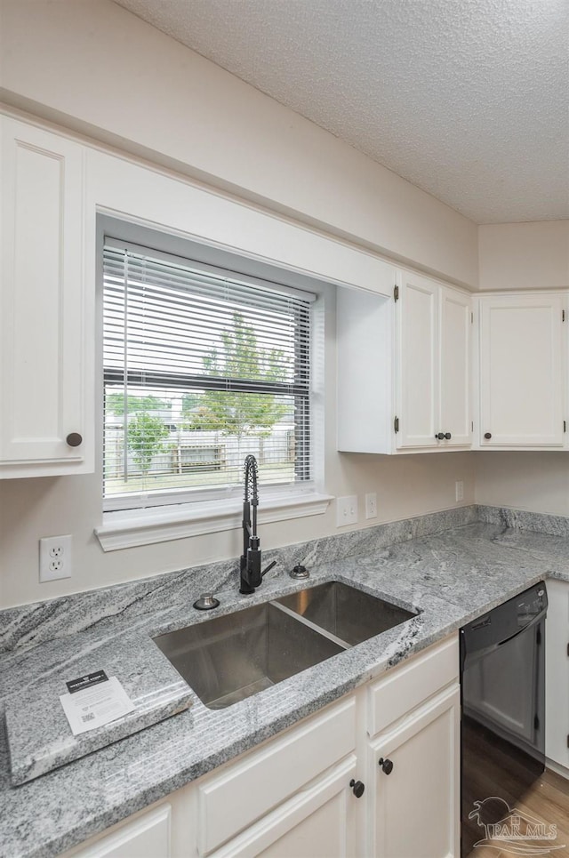 10104 Clearsound Dr, Pensacola, FL 32506 - kitchen with white cabinets, plenty of natural light, dishwasher, and a sink