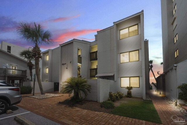 view of front of home with stucco siding