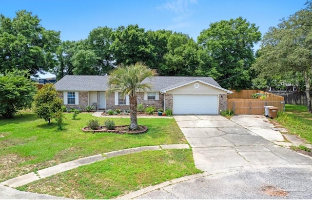 7837 Skyview Blvd, Navarre, FL 32566 - ranch-style house with brick siding, driveway, and an attached garage