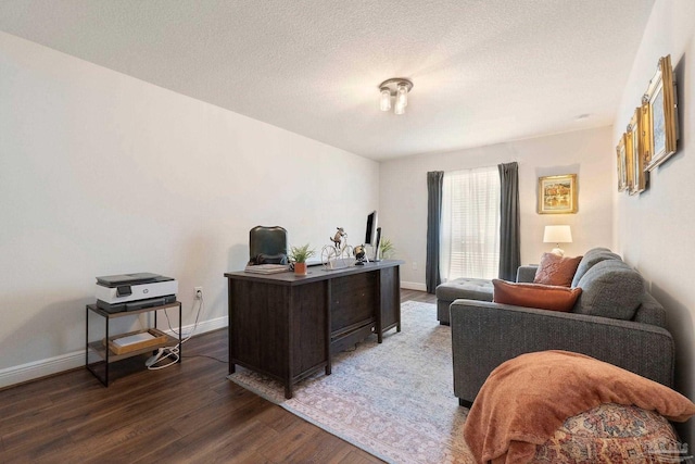 2849 Pga Blvd, Navarre, FL 32566 - office with dark wood-style floors, baseboards, and a textured ceiling