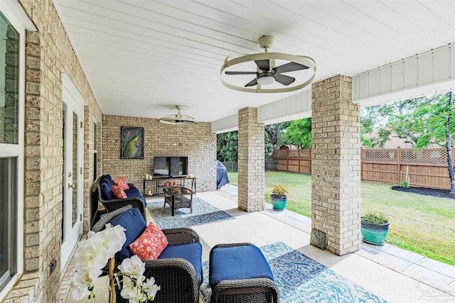 2849 Pga Blvd, Navarre, FL 32566 - view of patio / terrace featuring ceiling fan and outdoor lounge area
