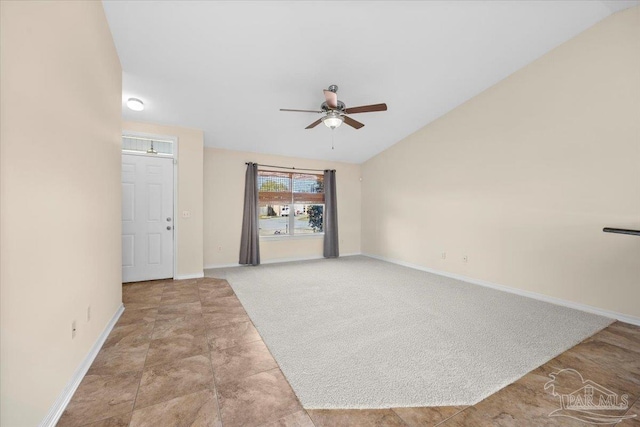 4361 Martha Ct, Gulf Breeze, FL 32562 - carpeted spare room featuring ceiling fan and vaulted ceiling