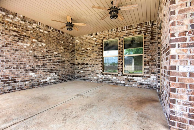 view of patio with ceiling fan