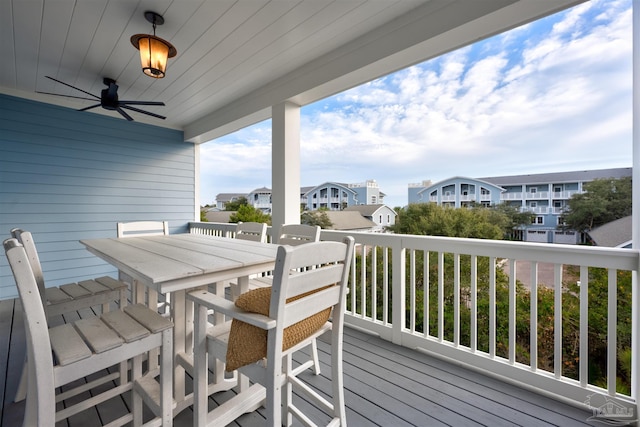 deck with ceiling fan