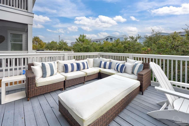 deck with an outdoor living space