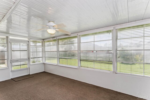 4803 Jaimee Leigh Dr, Milton, FL 32570 - unfurnished sunroom featuring a ceiling fan and carpet flooring
