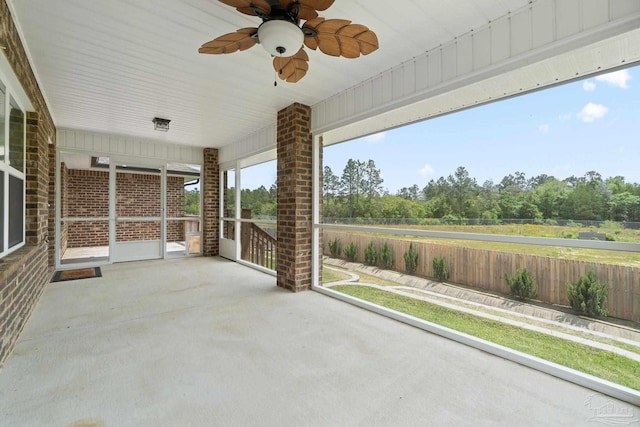 5619 Burr St, Milton, FL 32570 - view of patio / terrace featuring a ceiling fan and fence