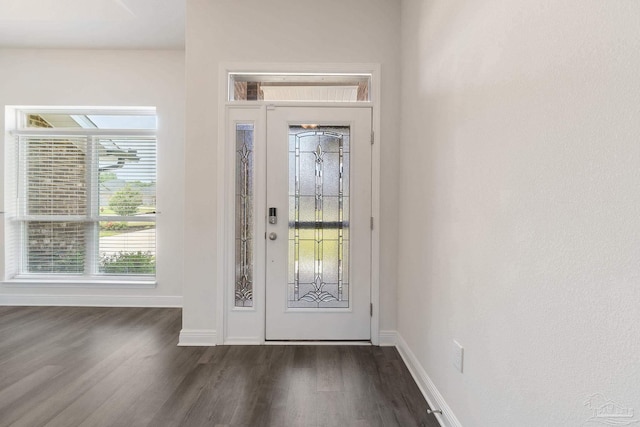 5619 Burr St, Milton, FL 32570 - foyer entrance featuring baseboards and dark wood-style floors