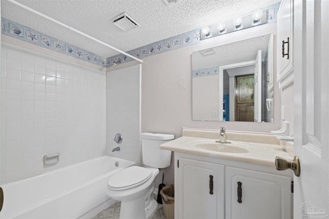 4831 E Olive Rd Unit 2A, Pensacola, FL 32514 - full bath featuring vanity, a textured ceiling, toilet, and bathtub / shower combination
