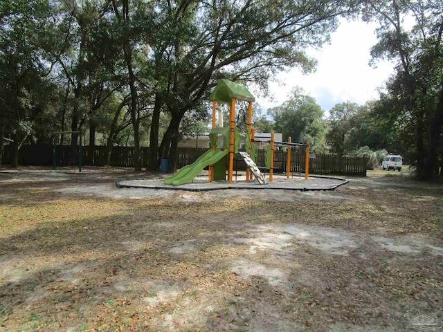 community play area with fence