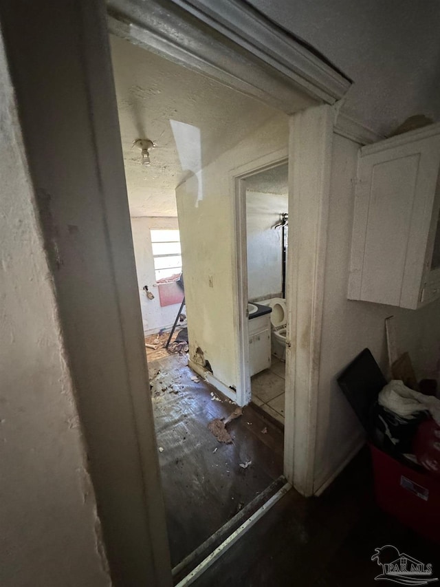 hallway with electric panel