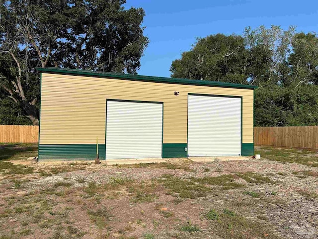 view of garage