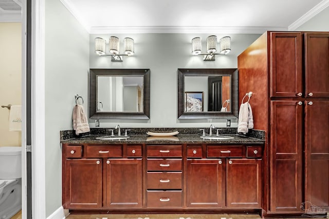 13928 River Rd Unit 904, Pensacola, FL 32507 - full bath with crown molding, toilet, and a sink