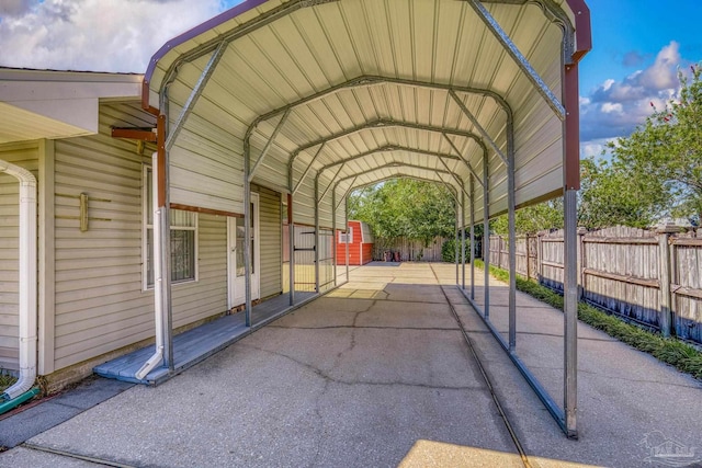 view of car parking with a carport