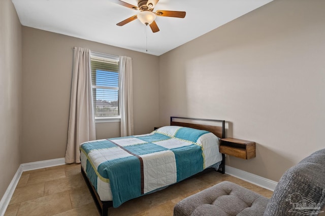 bedroom featuring ceiling fan