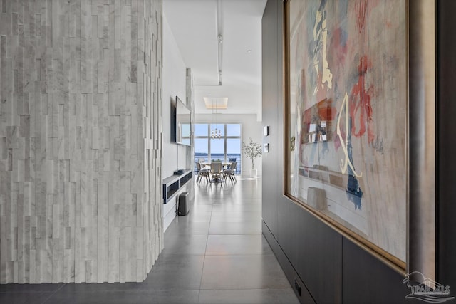 hallway featuring tile patterned floors