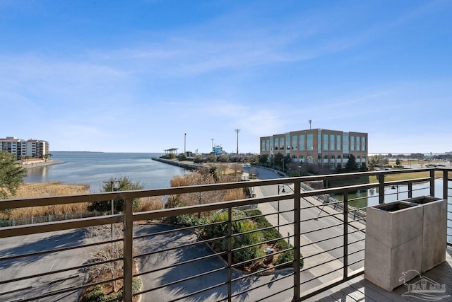 balcony with a water view