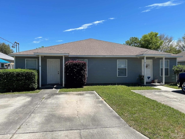 view of front of home with a front yard