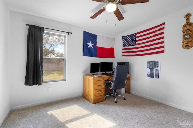 8743 Schooner Ln, Pensacola, FL 32507 - office space featuring carpet floors, baseboards, and ceiling fan